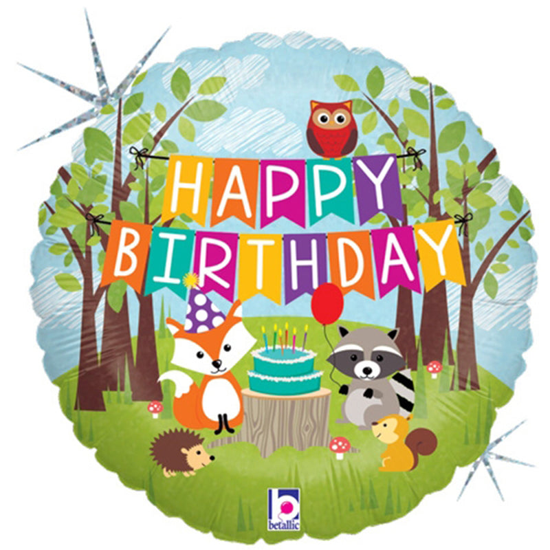 Woodland Birthday Party 18'' Halographic