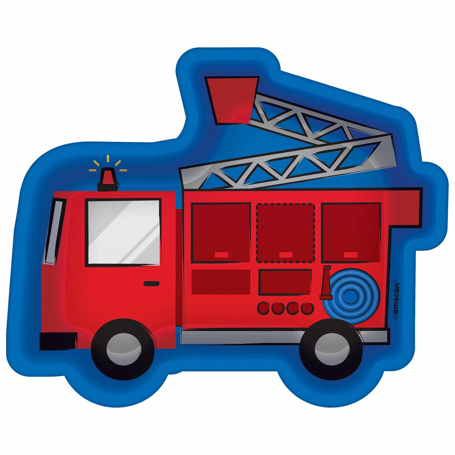 Fire Truck Shaped Paper Plates, 7in, 8ct - First Responders