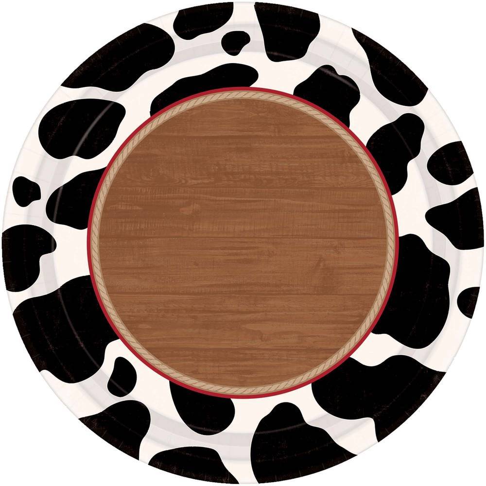 Yee-haw Cow Print Paper Big Plates (10 ct) toy story