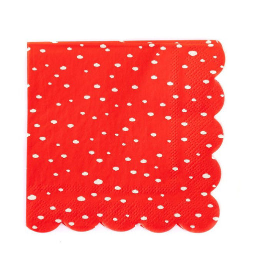 Red Trimmed Snow Napkins