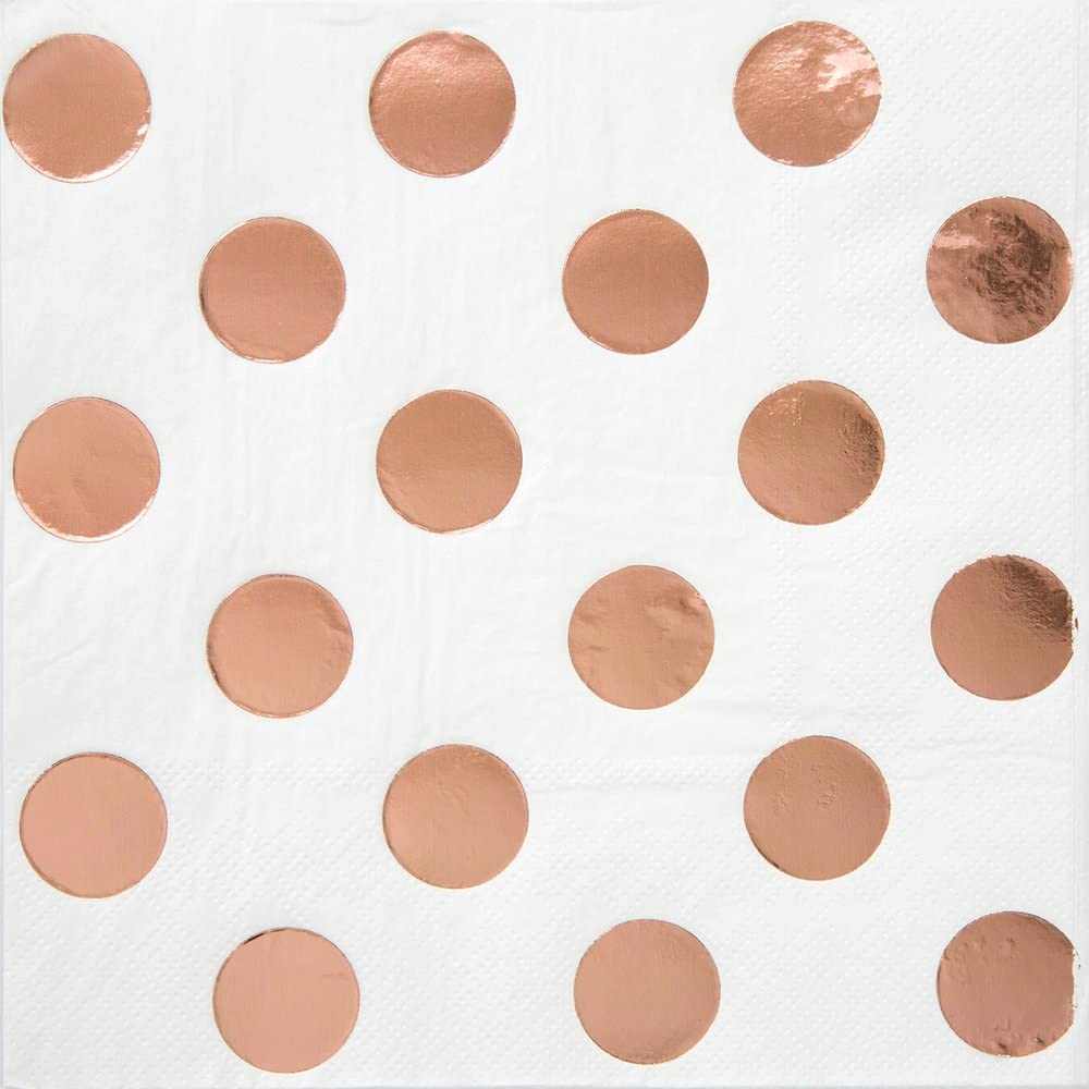 Rose Gold Polka-Dot Napkins
