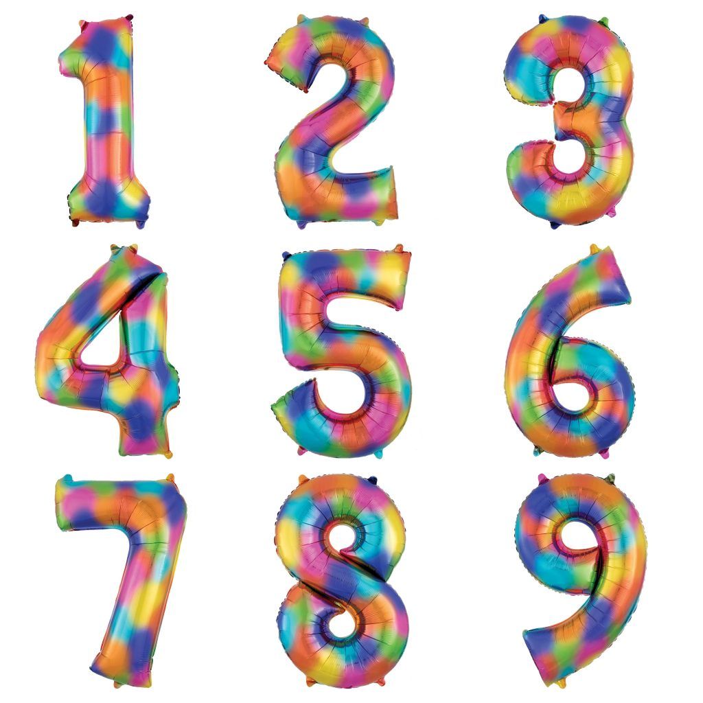 Rainbow 34' Number Balloon