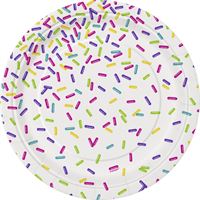 Rainbow Sprinkles Round 9" Dinner Plates  8ct