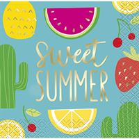 Sweet & Succulent Beverage Napkins  16ct - Foil Stamped