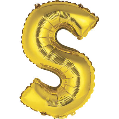 Gold Letter Foil 14'' Air-Filled Balloon Letters