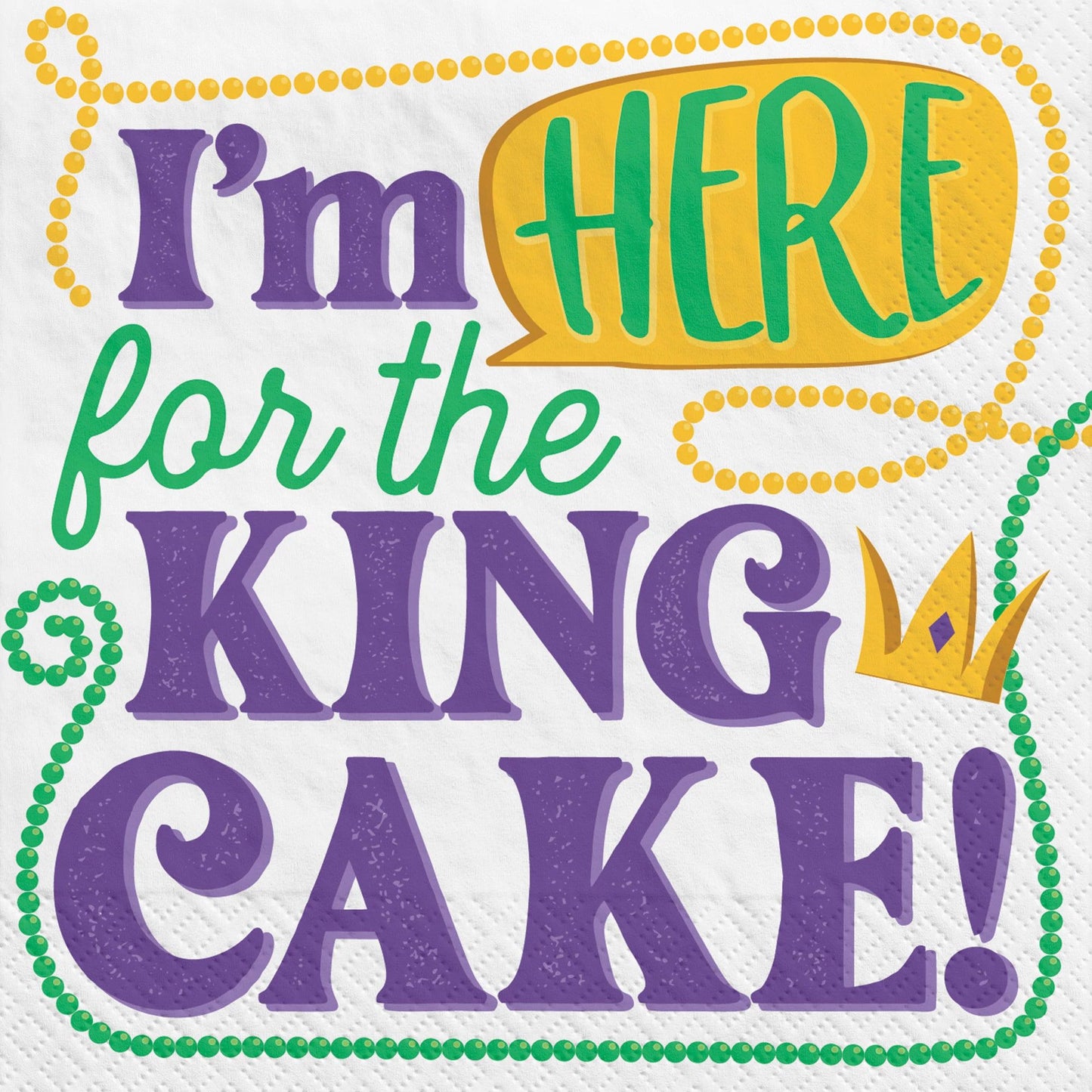 Mardi Gras King Cake Paper Beverage Napkins