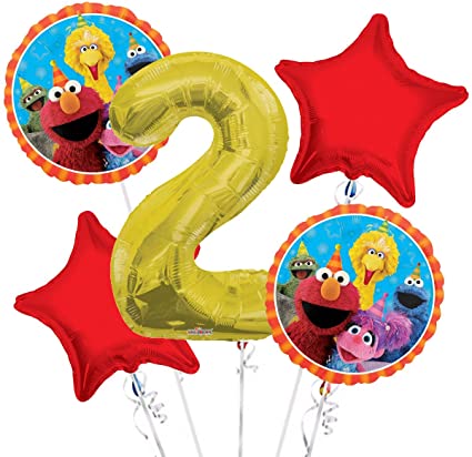 Elmo Birthday Balloon Bouquet W/ Number