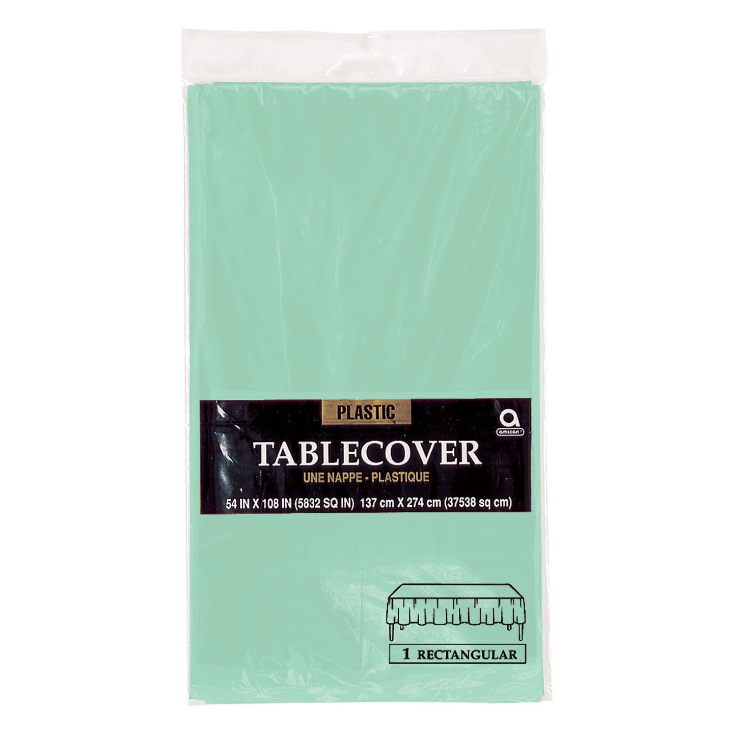 Cool Mint Plastic Table Cover