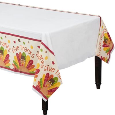 Gobble Gobble Plastic Tablecover 54 x 102 Turkey Thanksgiving
