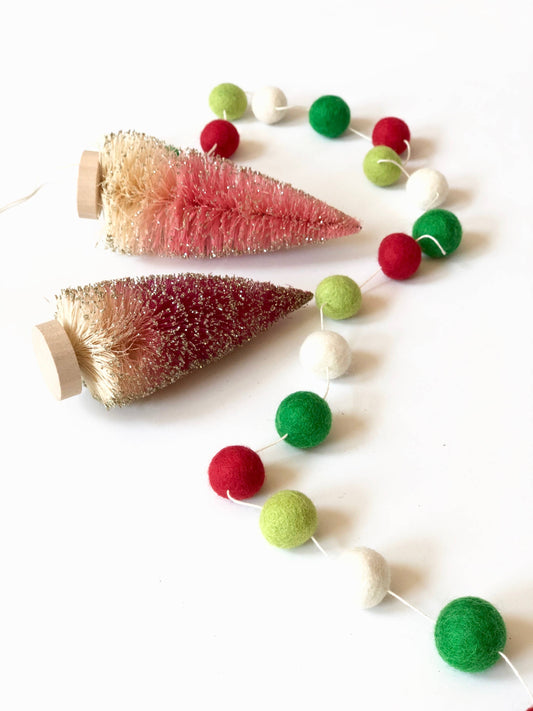 Joyful Wool Felt Ball Garland