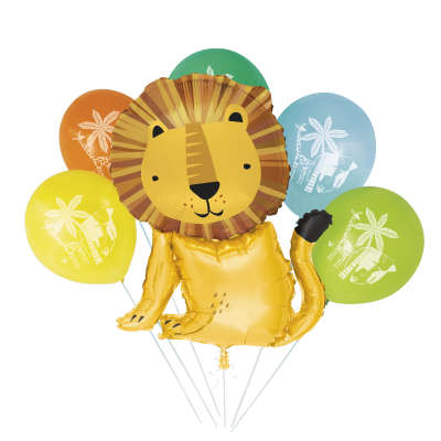 Lion Giant Foil & Latex Balloon Kit 6pc