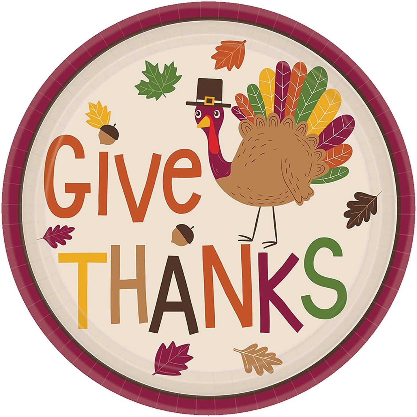 Gobble Gobble 18 ct Dessert Plates 7” Turkey Thanksgiving