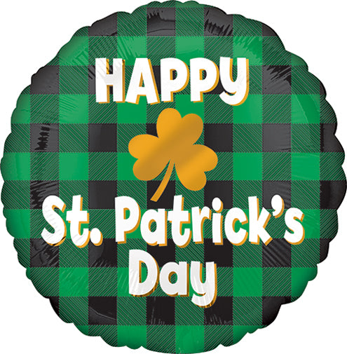 Std St Patrick's Day Plaid Balloon
