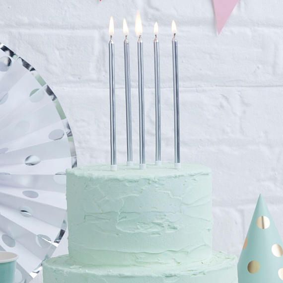 Silver Birthday Cake Sparklers