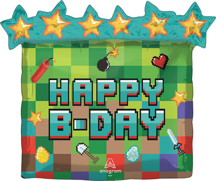 Happy Birthday Pixel Party, 25" Balloon*