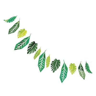 Foil Safari Leaves Paper Garland 7ft