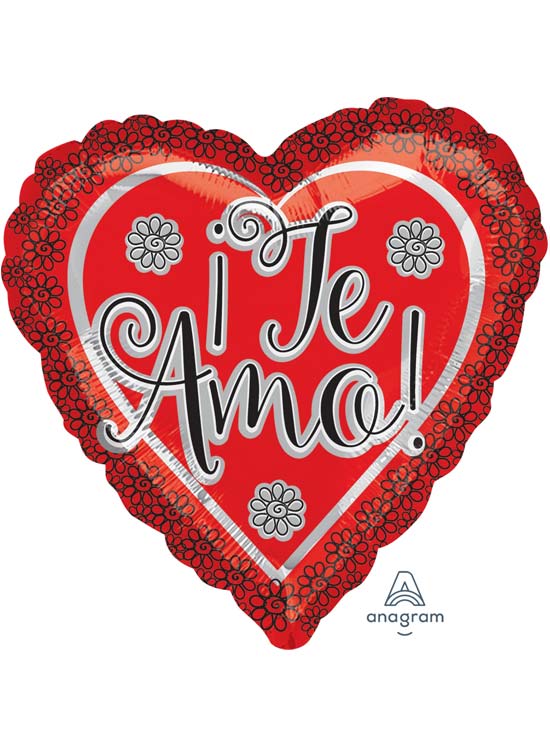 Te Amo Flower Border Balloon 18''