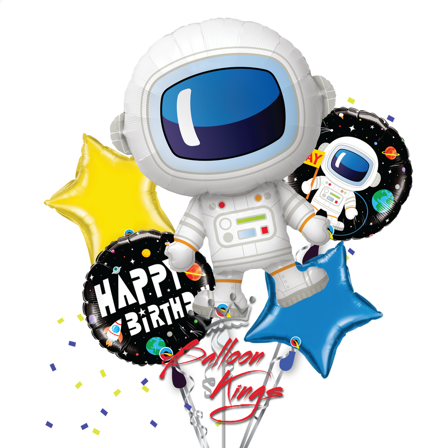 Adorable Astronaut Balloon Bouquet 5pc.