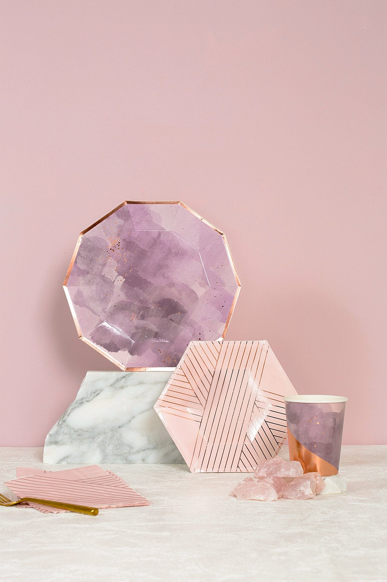 Amethyst - Light Purple Watercolor Premium Large Paper Plates