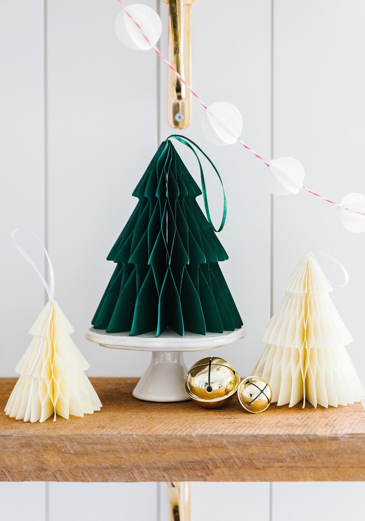 PAPER HONEYCOMB 3D GREEN & CREAM TREES Regular price*
