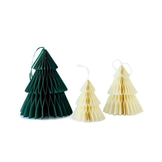 PAPER HONEYCOMB 3D GREEN & CREAM TREES Regular price*