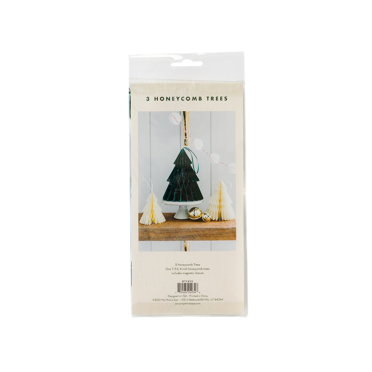 PAPER HONEYCOMB 3D GREEN & CREAM TREES Regular price*