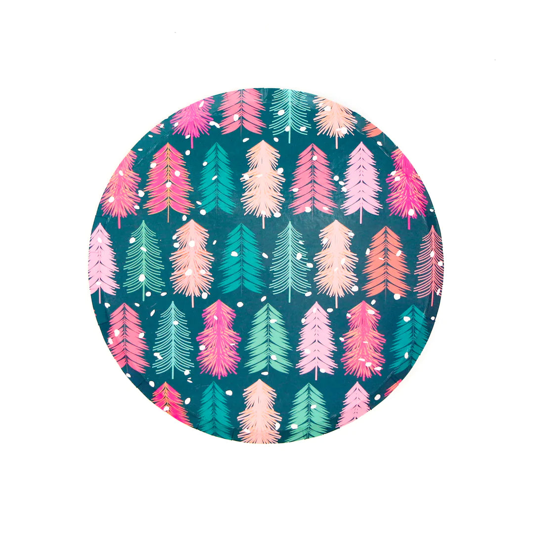 Blue Bottle Brush Tree Paper Plates, 8 Count*