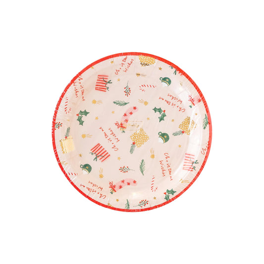 CHRISTMAS WISHES SCATTERED ICONS PLATE, 8 Count*