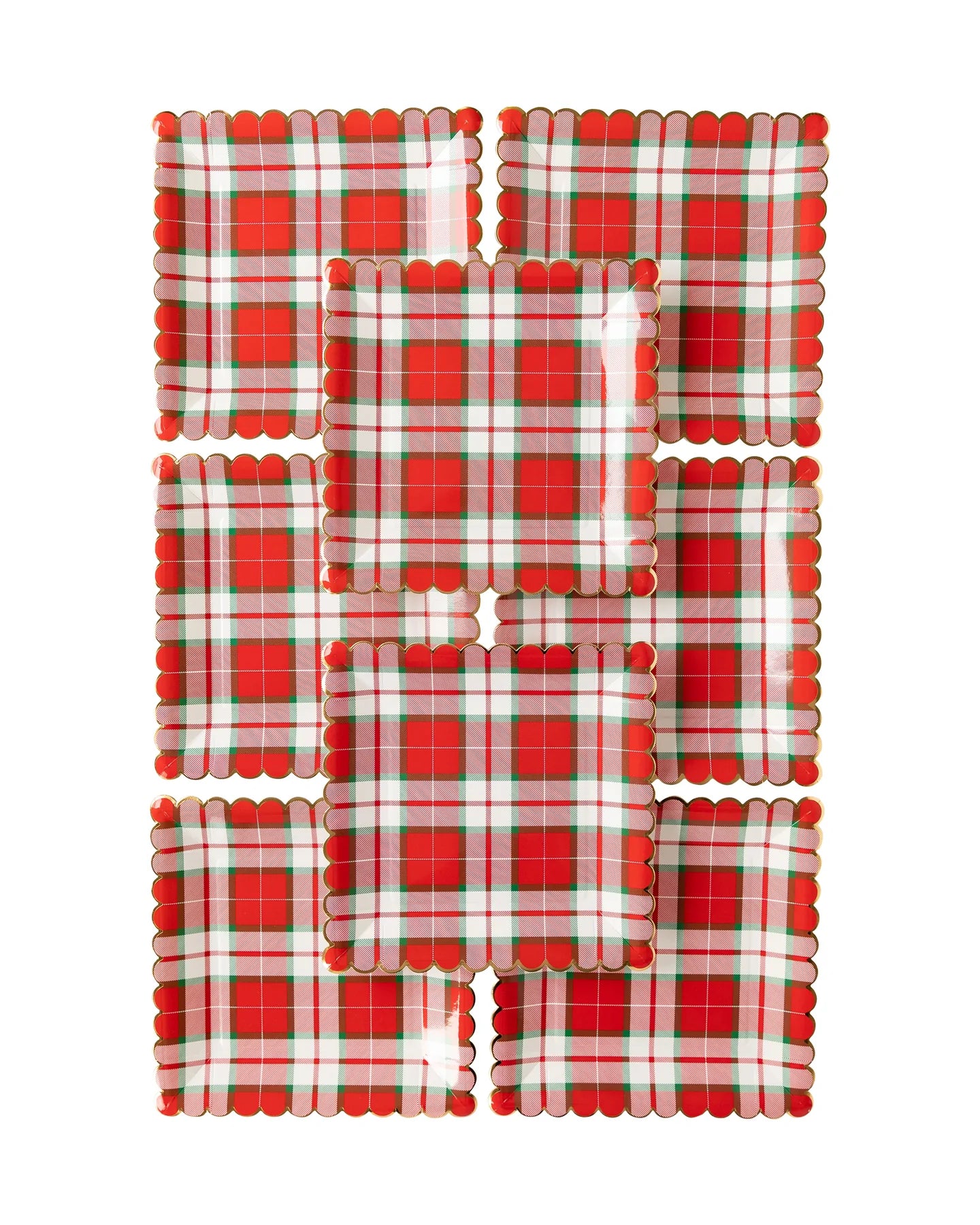 COZY LODGE SQUARE SCALLOP PLAID PLATE