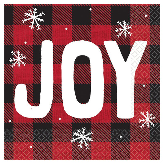 Red Christmas Cozy Holiday Beverage 5" Napkin(Set of 16)