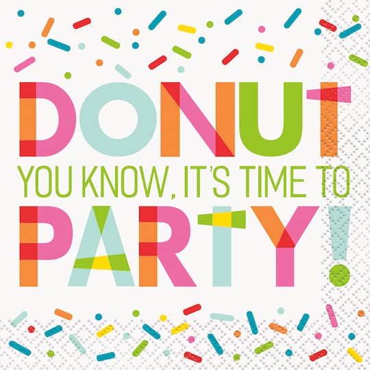 Donut Party Beverage Napkins, 16ct
