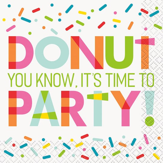 Donut Party Beverage Napkins, 16ct