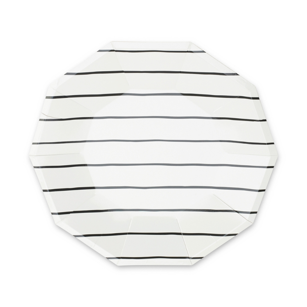 Ink Frenchie Striped Large Plates