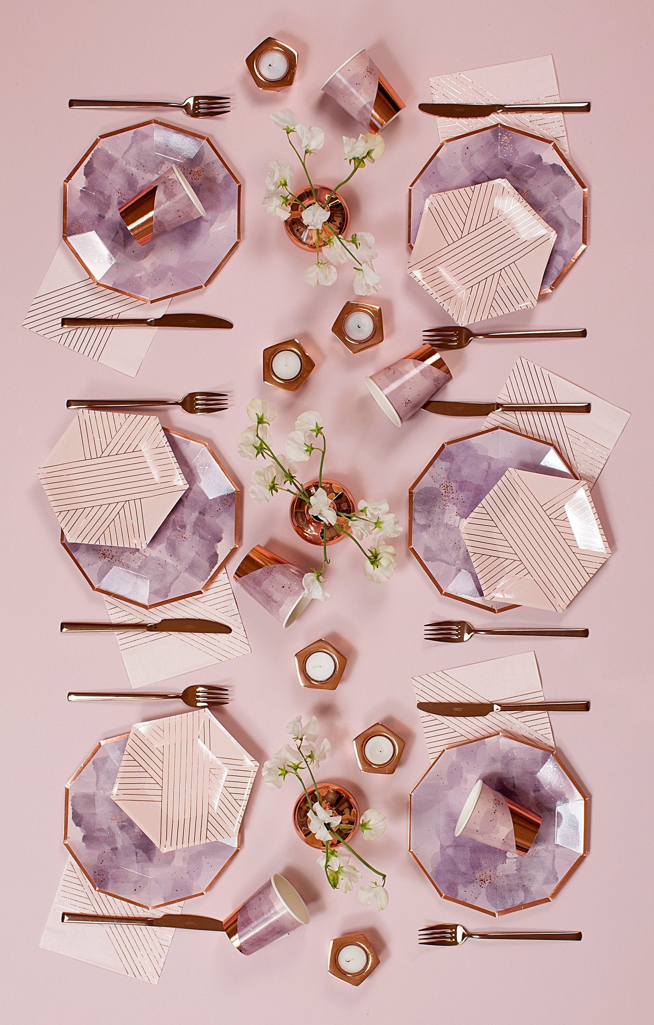 Amethyst - Light Purple Watercolor Premium Large Paper Plates