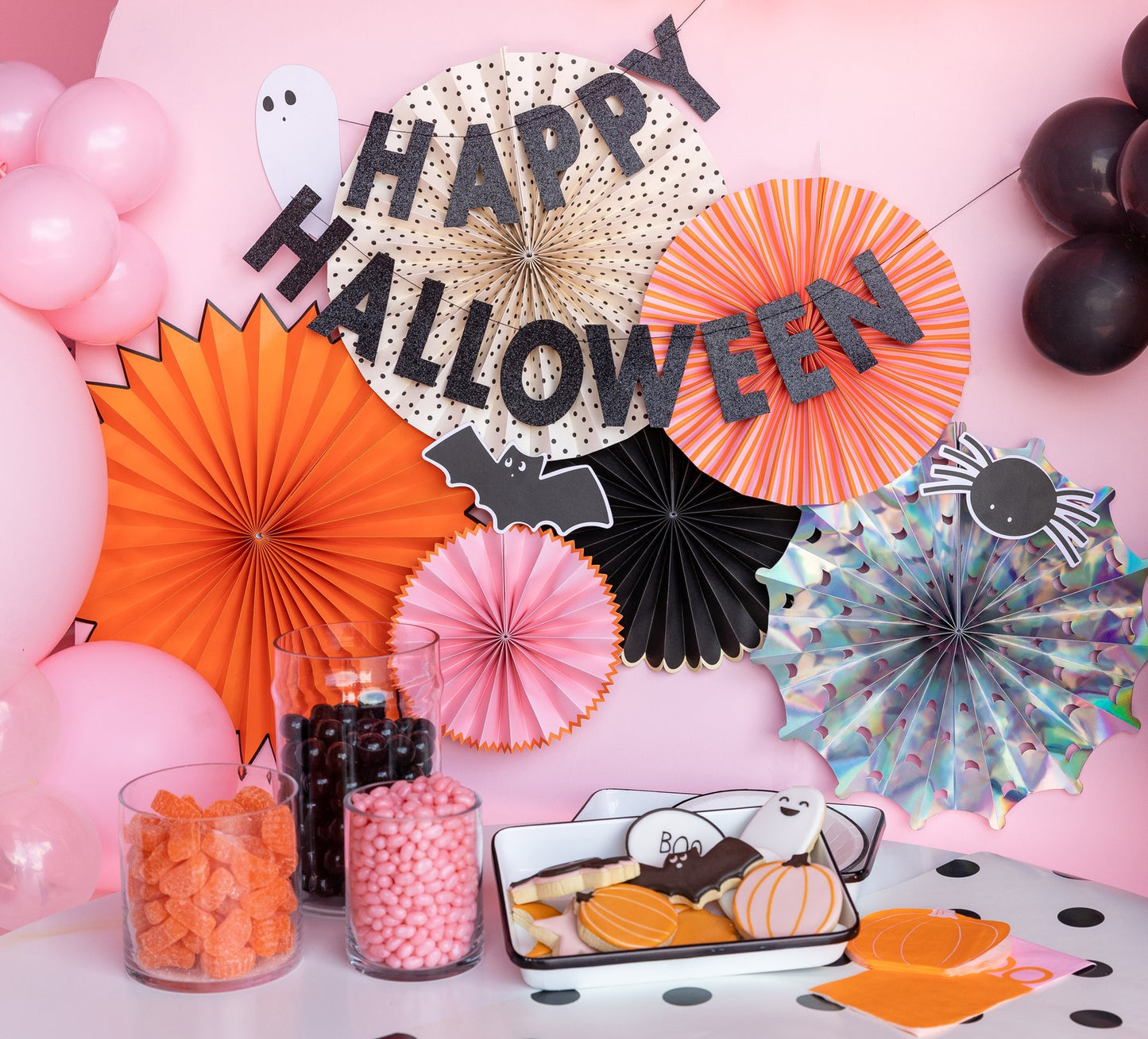 HAPPY HAUNTING PARTY FANS 6 SET*