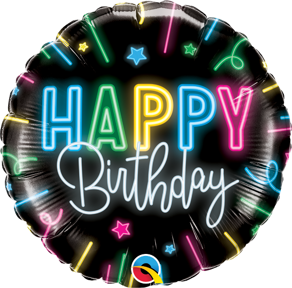 Neon Birthday Balloon 18''