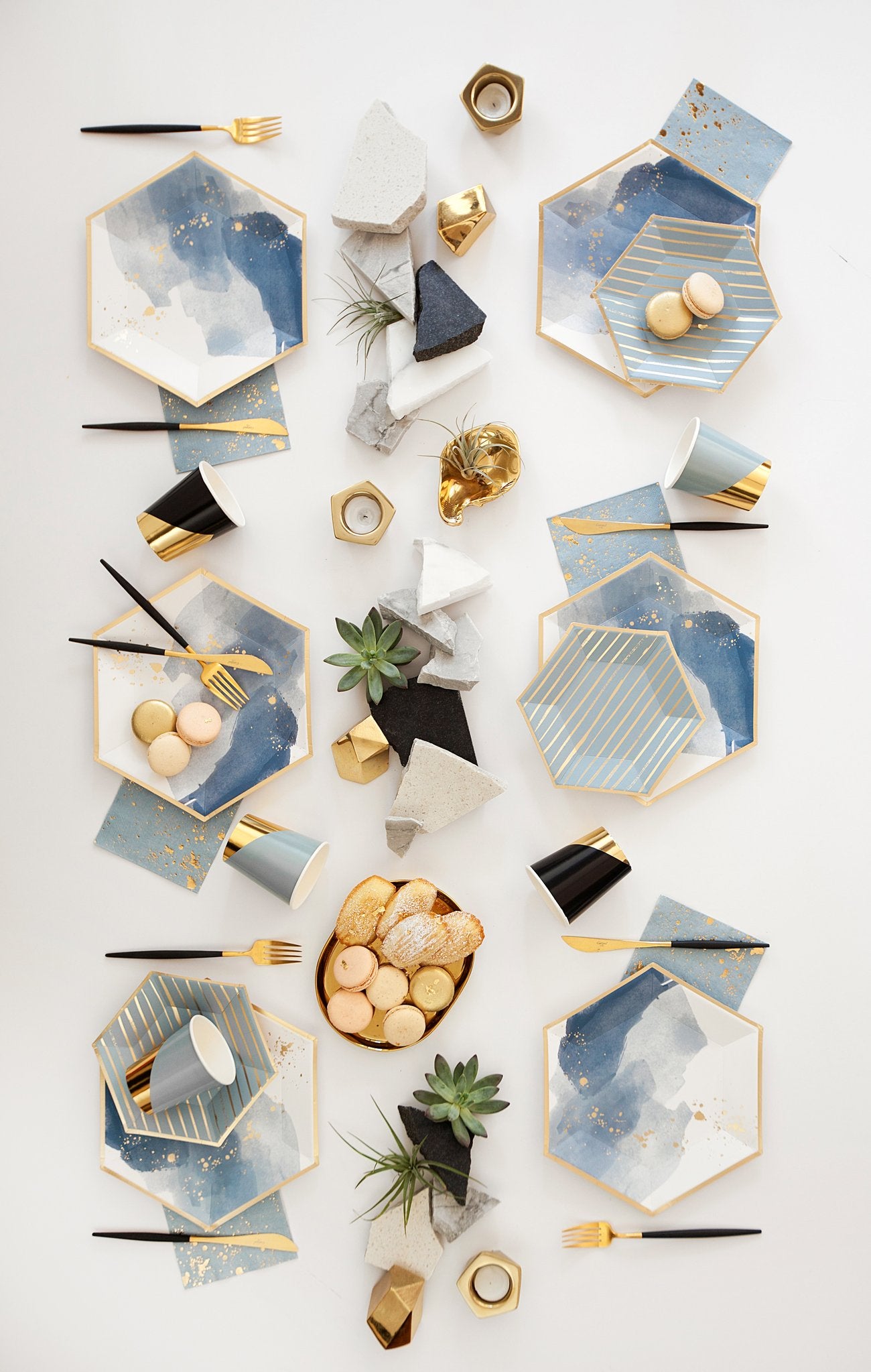 Malibu - Blue Striped Small Paper Plates