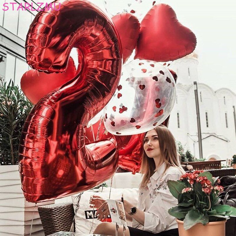 Red 34" Number Balloon