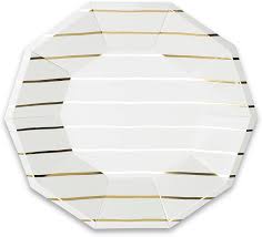 Frenchie Gold Striped Big Plates