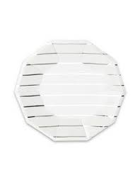 frenchie striped small silver plates