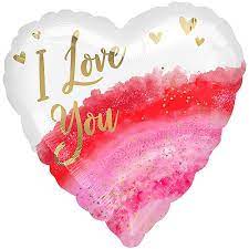I love You Watercolor Heart Balloon