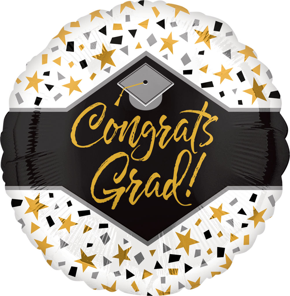 Black & Gold Stars Congrats Grad*
