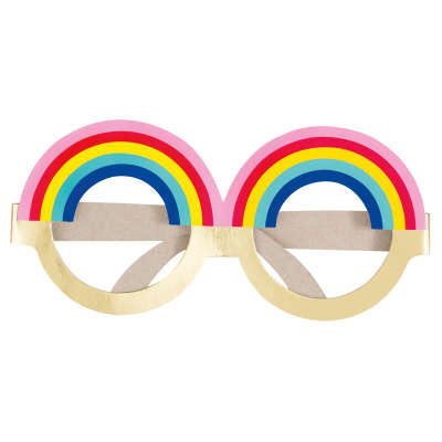 Foil Rainbow Paper Party Novelty Glasses 4ct