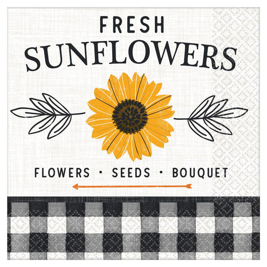 5 in. x 5 in. Multi-Color Paper Fall Harvest Market Beverage Napkins