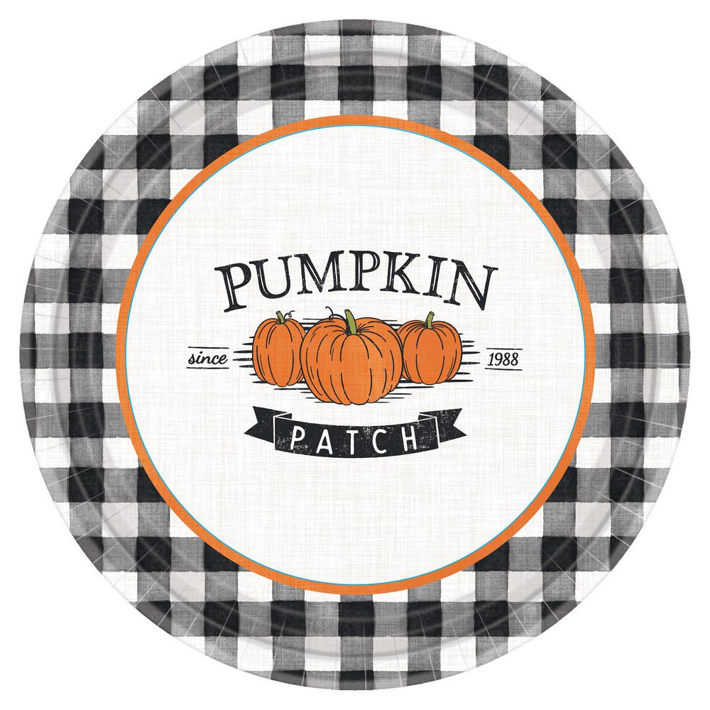 Gingham Pumpkin Patch Lunch Plate