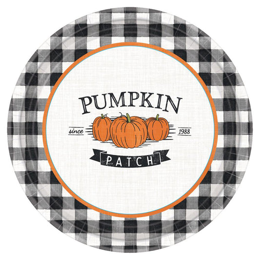 Gingham Pumpkin Patch Lunch Plate