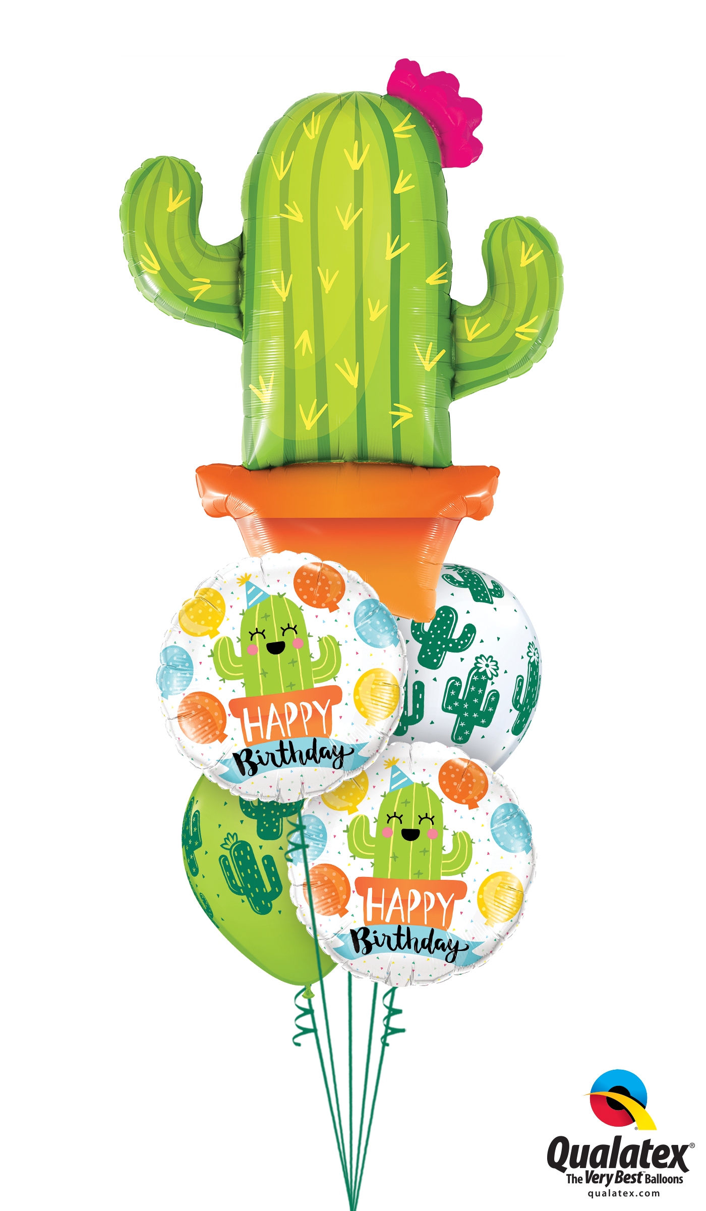 Western Cactus Balloon Flower Bouquet 5pc