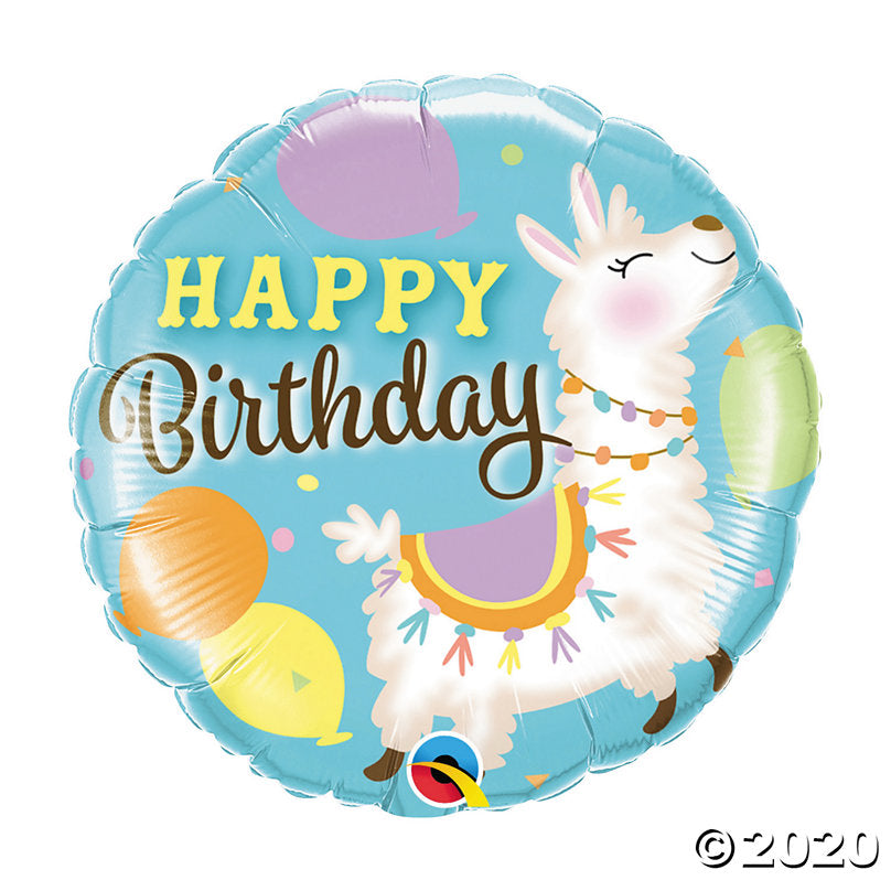Birthday Llama 18" Mylar Balloon