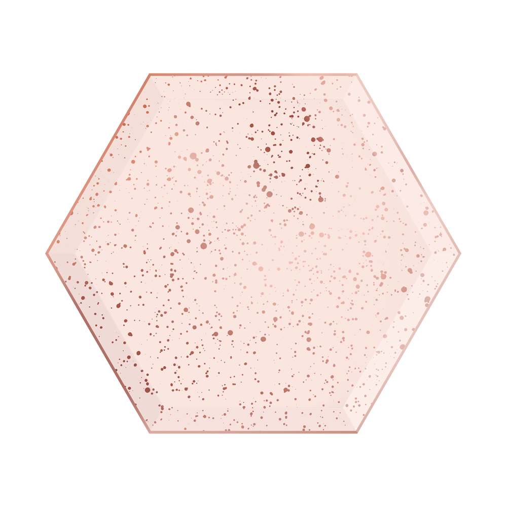 Blush & Rose Gold Drip Paper Plates - Small