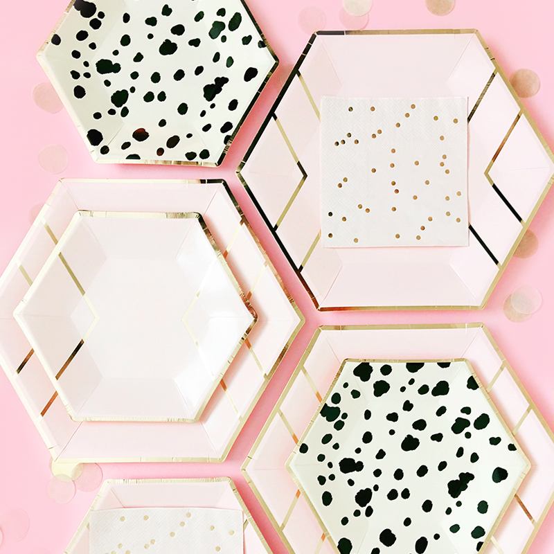 Dalmatian Black & White Paper Plates - Small